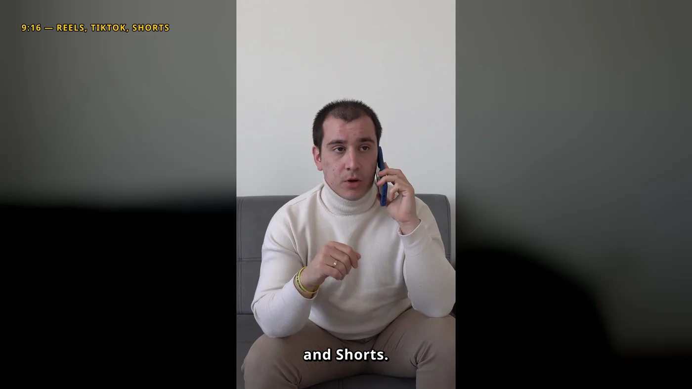 Video reframed for vertical delivery
